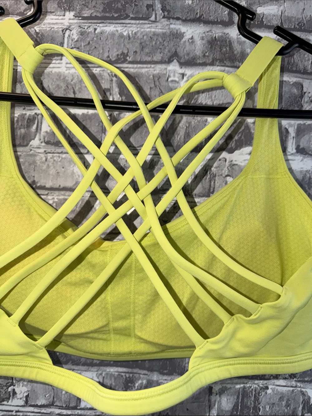 lululemon athletica Multi-Strap Sports Bra in Neon Yellow - Picture 3 of 7